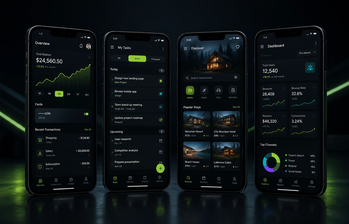 Collage of mobile application screens